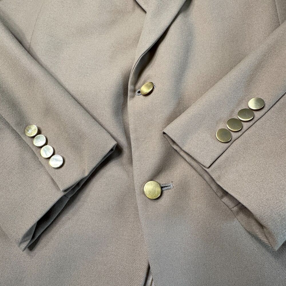 VTG LL Bean Sport‎ Coat Jacket Blazer Mens 48R Tan Brown Two Button Academia USA - Picture 5 of 11